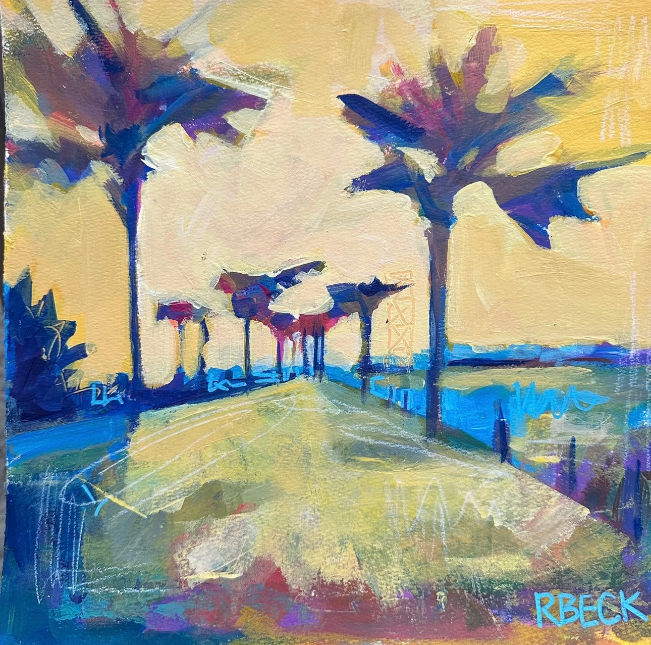 MARIGOLD Pitt Street Bridge, 12”x12” ORIGINAL PAINTING
