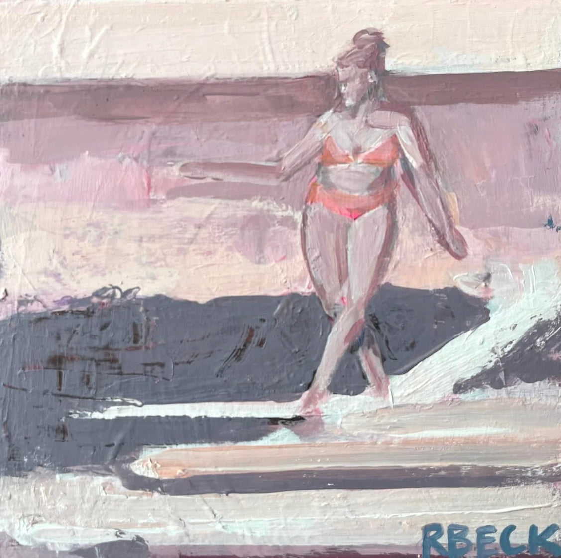 On A Wave, 6”x6” Original Painting