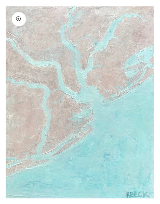 6x8 chs map with deckled edge in acrylic frame