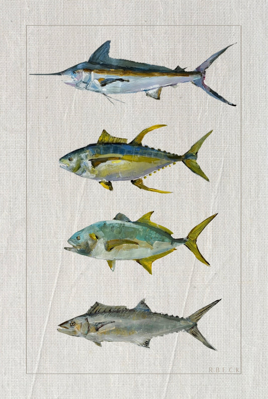 Offshore Fish Print - White Marlin, Yellowfin Tuna, Crevalle Jack, King Mackeral