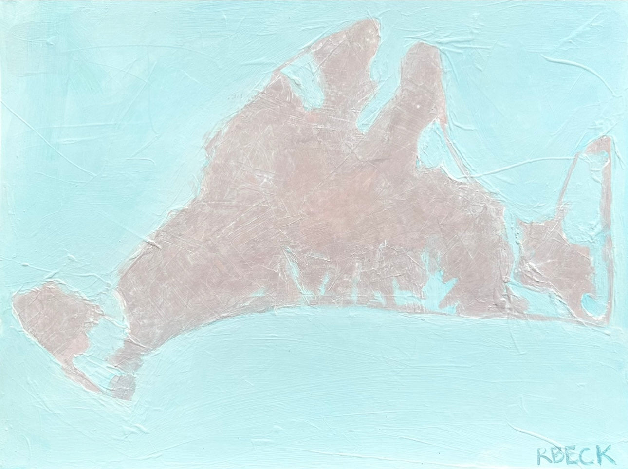 Giclée print of Martha's Vineyard Map by Charleston artist Ryan Beck, featuring an aerial view of Menemsha, Edgartown, and Aquinnah in turquoise and neutral tones, capturing coastal charm.