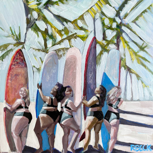 "Surf Gals" 12"x12" Original Painting