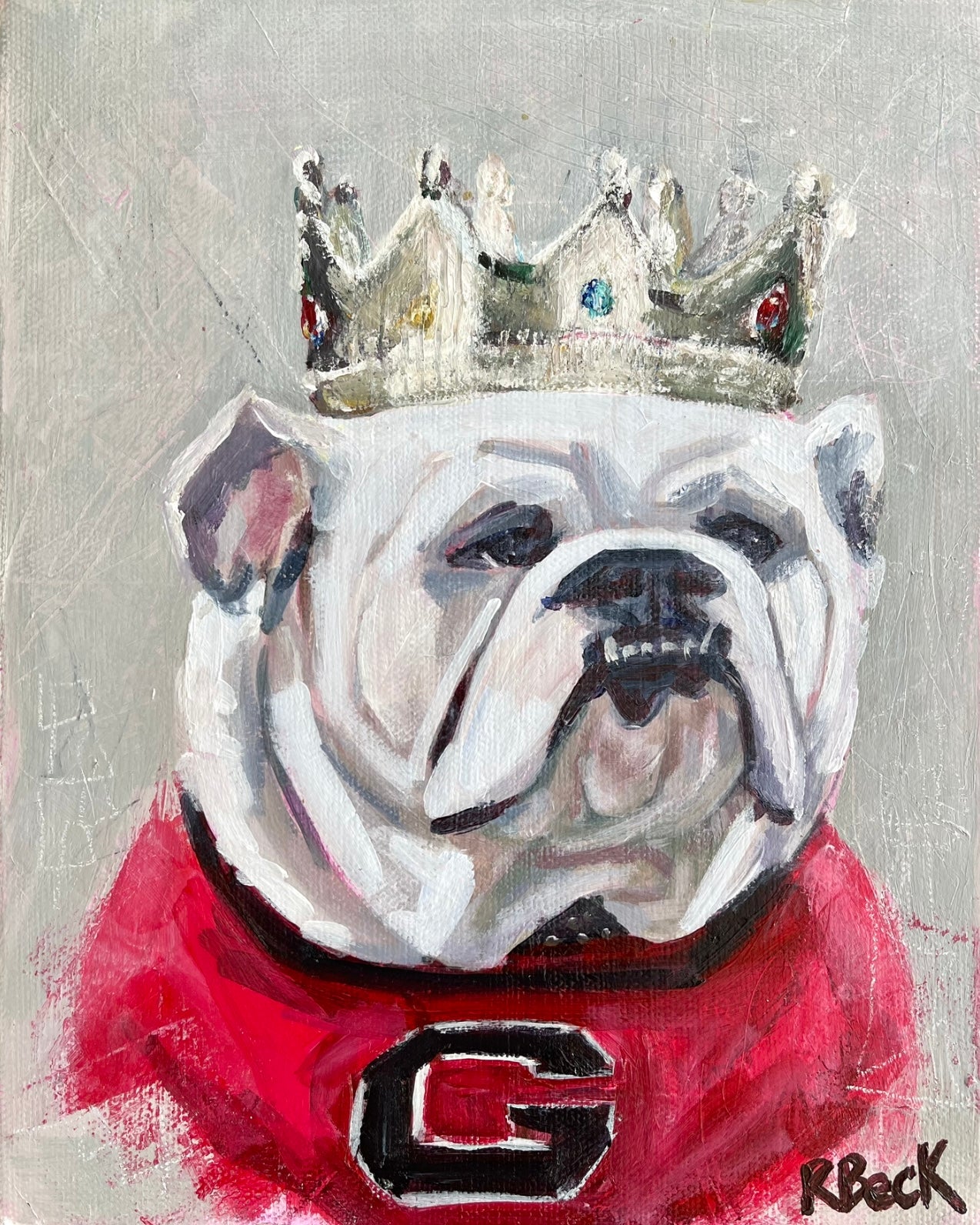 University of Georgia Bulldog Giclée Print by Charleston Artist Ryan Beck - Crowned UGA Art